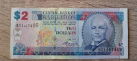 Barbados 2$ 2007 AU UNC