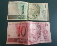 Brazilija 1 & 10 reais ptiči
