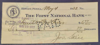 Ček The First National Bank 1932, Združene Države Amerike