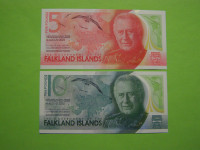 FALKLANDSKO OTOČJE 2025 KAREL III - 5 IN 10 FUNTOV - PRODAM