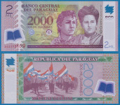 PARAGVAJ / Paraguay 2000 guarani 2017 UNC polimer bankovec