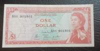 Vzhodni Karibi) , 1 dolar 1965 XF+, mlada Kraljica Elizabeta II