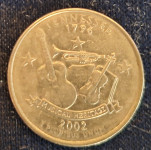 25 CENT QUARTER DOLLAR,SPOMINSKI TENNESSEE 2002