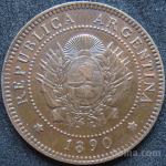 LaZooRo: Argentina 1 Centavo 1890 XF/UNC dvojna zvezdica