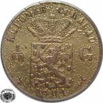 LaZooRo: Curaçao 1/10 Gulden 1901 VF pozlačen - Srebro