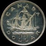LaZooRo: Kanada 1 Dollar 1949 Specimen redek - Srebro