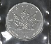 Kanada Maple Leaf 1991 - 1oz - srebrnik - UNC