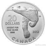 Kanadski srebrnik polarni medved 2012-za darilo, naložbo,..