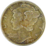 LaZooRo: 10 centov Združenih držav Amerike 1 Dime 1945 S UNC – srebro