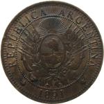 LaZooRo: Argentina 2 Centavos 1891 XF/UNC