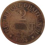 LaZooRo: Haiti 2 Centimes 1894 F