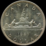 LaZooRo: Kanada 1 Dollar 1961 PL - Srebro