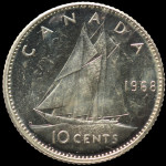 LaZooRo: Kanada 10 Cents 1968 Proof - Srebro