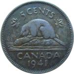LaZooRo: Kanada 5 Cents 1941 XF patina