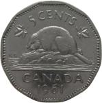 LaZooRo: Kanada 5 Cents 1961 PL