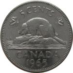 LaZooRo: Kanada 5 Cents 1965 PL XF / UNC
