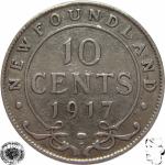 LaZooRo: Kanada NEWFOUNDLAND 10 Cents 1917 C VF/XF - Srebro