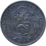 LaZooRo: Peru 1 Dinero 1916 UNC patina - Srebro