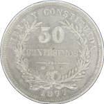 LaZooRo: Urugvaj 50 Centesimos 1877 XF/UNC - Srebro