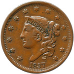 LaZooRo: Združene države Amerike 1 cent 1837 UNC RB datumska napaka