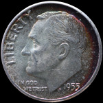 LaZooRo: Združene Države Amerike 10 Cents Dime 1955 UNC - Srebro