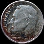 LaZooRo: Združene Države Amerike 10 Cents Dime 1956 D - Srebro