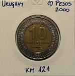 Urugvaj 10 Pesos 2000, oba tipa