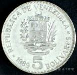 LaZooRo: Venezuela 5 Bolivares 1989 UNC PP