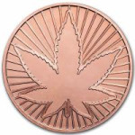 ZDA Cannabis 420 Leaf bakreni kovanec 1 oz (trezor)