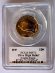 Zlatnik 20 Dollars 2009. Double Eagle, USA – Ultra High Relief – MS70