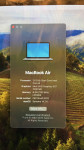 MacBook Air 13", 8GB RAM 256GB SSD, retina 2018/2019