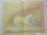 Fizična karta Alpe 1882–1887