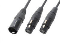 POWER DYNAMICS CX142 Y-SPLITTER XLR CABLE 1 XLR MALE-2 XLR FEM 0.5m Y