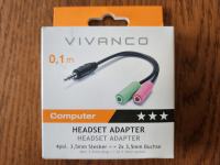 Vivanco adapter 3.5 mm (M) na 2x 3.5 mm (Ž – mikrofon + slušalke) NOVO