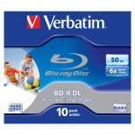 1x10 Verbatim BD-R Blu-ray 50GB 6x hitrost tiskanja v škatli z zlatom