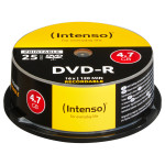 1x25 Intenso DVD-R 4,7 GB 16x hitrost Cakebox za tiskanje