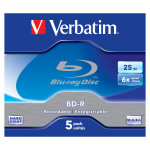 1x5 Verbatim BD-R Blu-ray 25 GB 6x hitrost Jewel Case