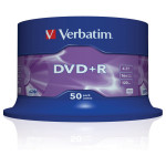 1x50 Verbatim DVD+R 4,7 GB 16x hitrost, mat srebrn