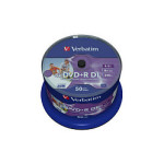 1x50 Verbatim DVD+R dvoslojni 8x hitrost, 8,5 GB širine in za tiskanje