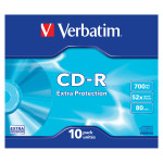 CD-R 700 MB 52x Data Life Extra Protection, 10 kosov, Slim Case