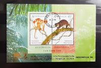Avstralija 1996 Živali Bear Cuscus stamps show Indonesia žigosan blok