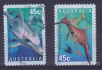 AVSTRALIJA 1998 - Favna praživali samolepilni žigosani znamki