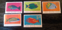 Kokosovi otoki 1997, celotna nežigosana serija ribe, favna, živali
