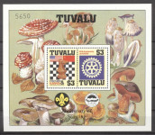 TUVALU 1986 SKAVTI ROTARY ŠAH GOBE ** Mi 354/355 (B14/II) blok (HV113)
