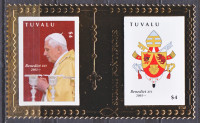 TUVALU 2010 PAPEŽ BENEDIKT XVI ** Mi 1646 (BL 159) ** zlat blok (69)