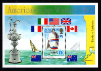Znamke Solomonovi otoki Solomon islands 1987  Blok Americas cup winner