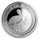 Srebrnik St. Kitts & Nevis 2019 1oz $2 (XCD) Pelican (trezor)