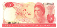 Nova Zelandija / New Zealand 5$ , 5 dolarjev  1977 - 1981 QE II  UNC