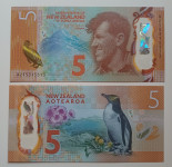 NOVA ZELANDIJA / New Zealand , 5$  5 dolarjev 2015 polimer UNC
