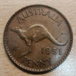 1/2 penny 1951 vf Avstralija